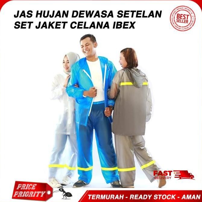 ORI - JAS HUJAN APD TEBAL PELINDUNG DIRI HAZMAT TRANSPARAN IBEX PREMIUM