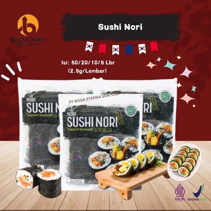 

SUSHI NORI ROASTED SEAWEED isi 50 LEMBAR ( SUSHI / GIMBAP ) ( MURAH! ) HALAL aSt