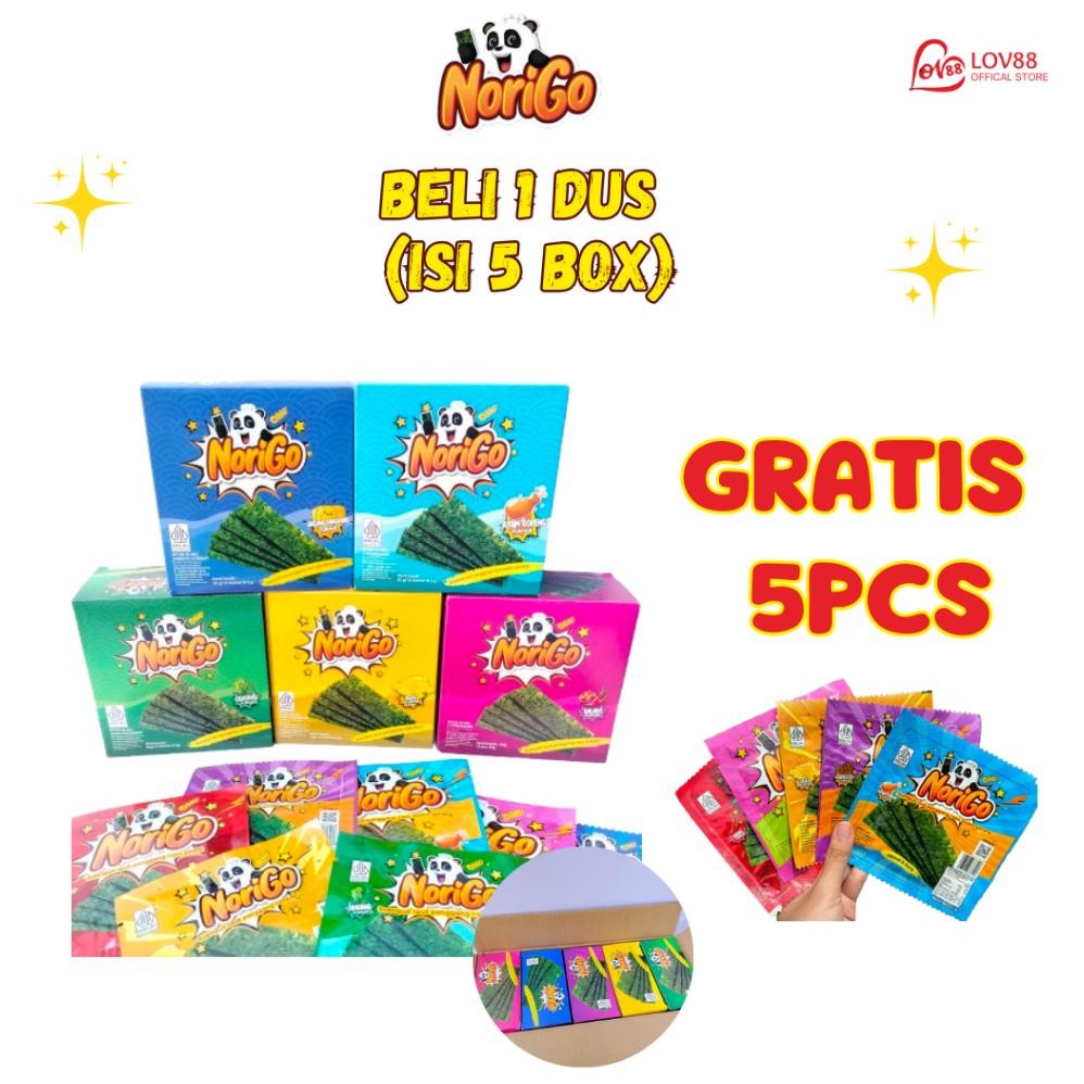 

(Paket Murah) NORIGO 1 Dus isi 5 Box | NORIGO Rumput Laut Crispy aSt