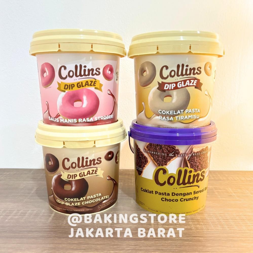 

Collins Dip Glaze 1 Kg (All Variant) Toping Donat | Donut Topping HALAL aSt