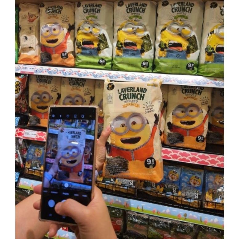 

laverland seasalt cheese wasabi buldak hot sipcy seaweed korea minions halal BPOM aSt