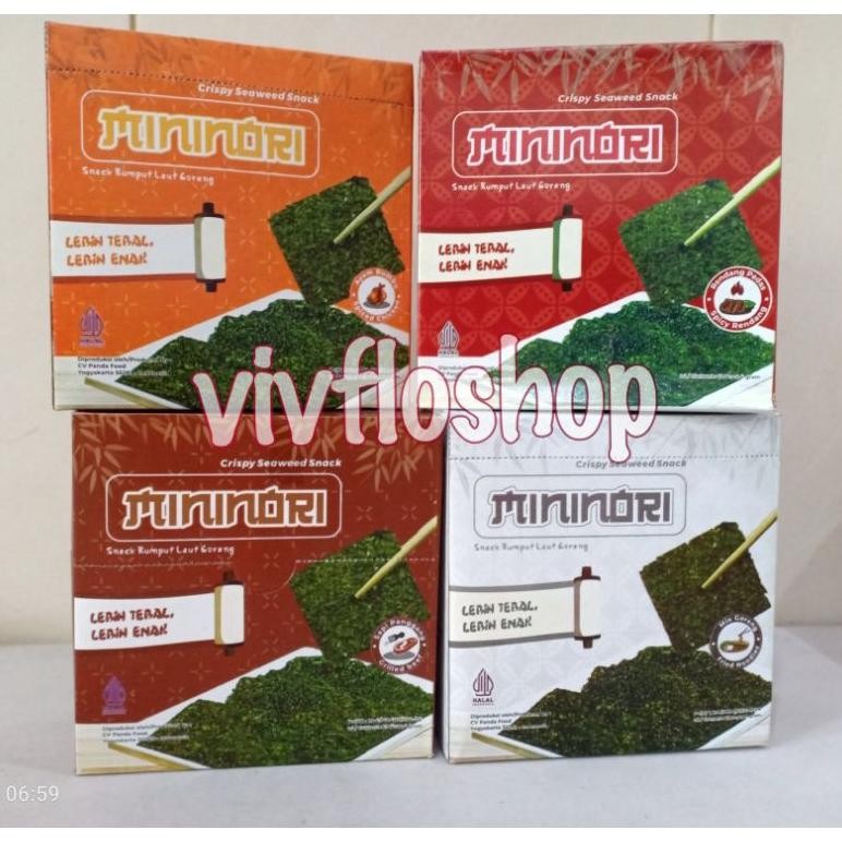 

Snack Rumput Laut Mininori / Mini Nori Seaweed (Box 12 x 4 gram) aSt