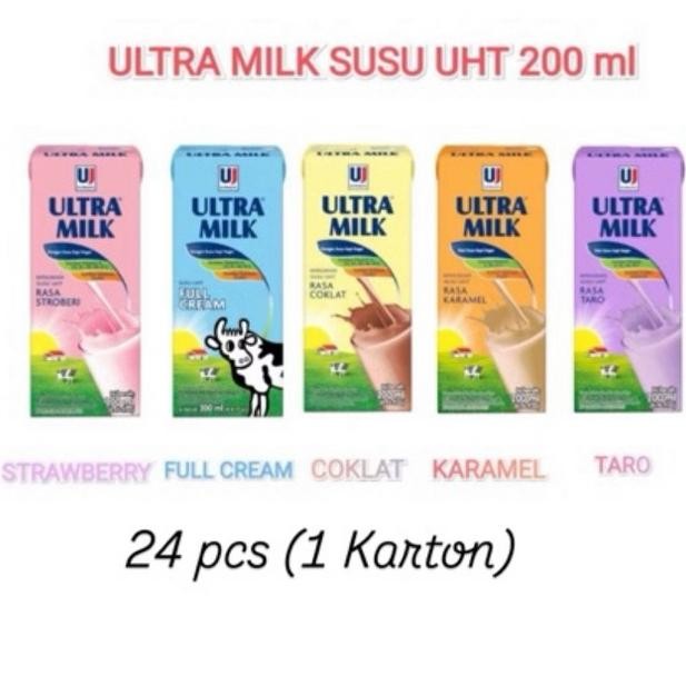 

Susu Ultramilk UHT 200 ml kartonan isi 24 pcs CAMPUR VARIAN Ultra Jaya aSt