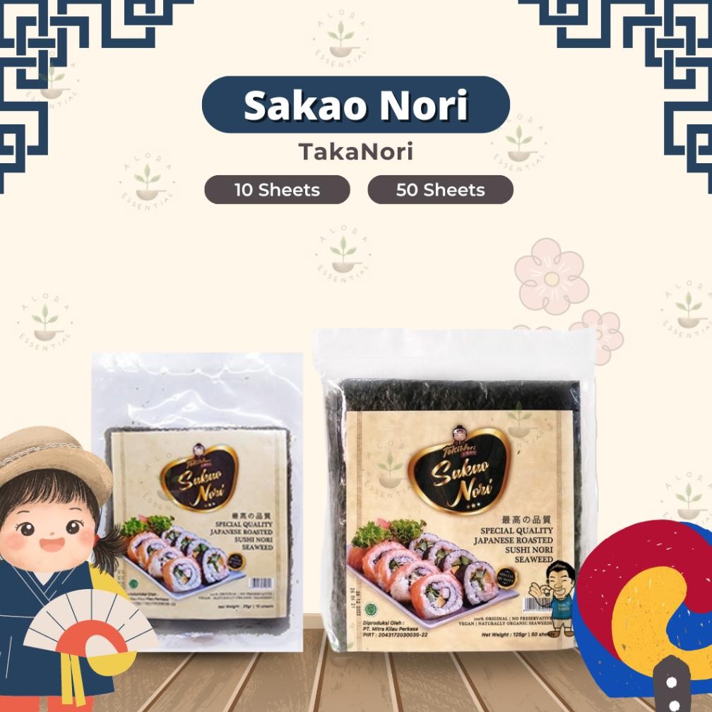 

Tokinori Sushi Roasted Sushi Nori Sakao Nori - Rumput Laut Kering Halal - Tokinori Sushi Nori aSt
