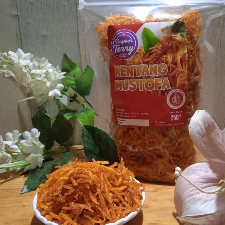 

camilan cemilan kering kentang mustofa iris pedas manis aSt