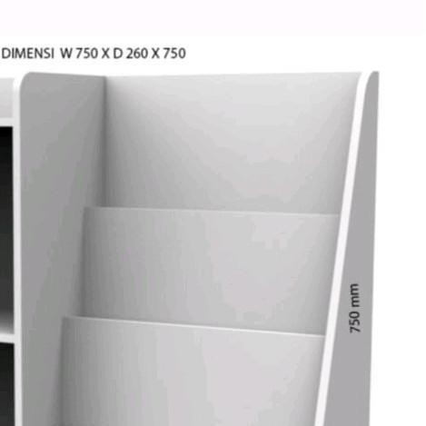 

Rak Buku Anak Mainan Montessori PAUD TK SD Pojok Baca AUFA Putih - 5 Susun, 75cm Tinggi, 60cm Panjang, 30cm Lebar - Kertas JS