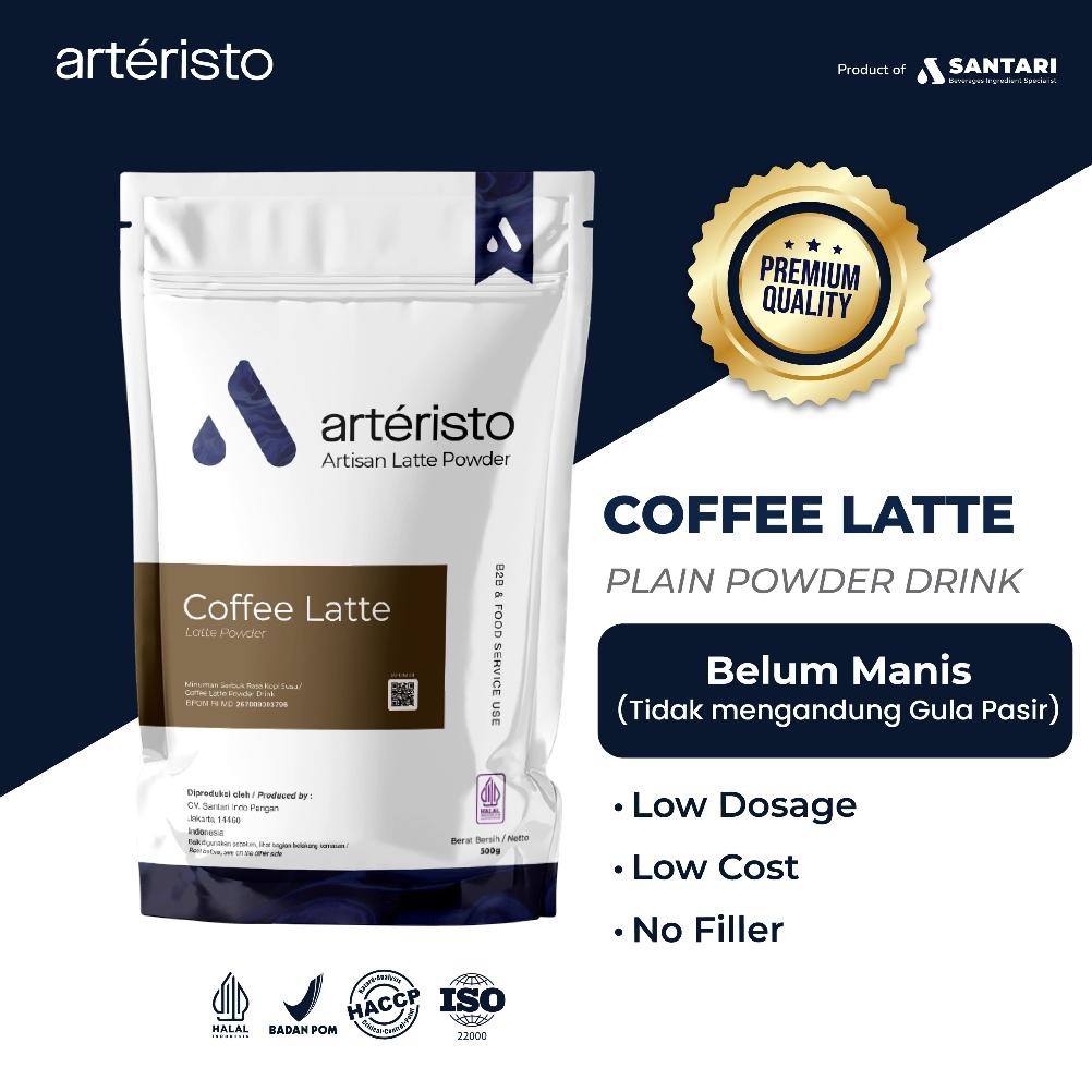 

ARTERISTO COFFEE LATTE PREMIUM POWER DRINK 500GR - TANPA GULA PASIR - Bubuk Minuman Instant aSt