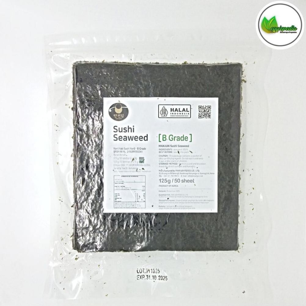 

Manjun Yaki Nori Sushi / Rumput Laut Grade B 50 Lembar / Ichi Nori Sushi 50 Lembar aSt
