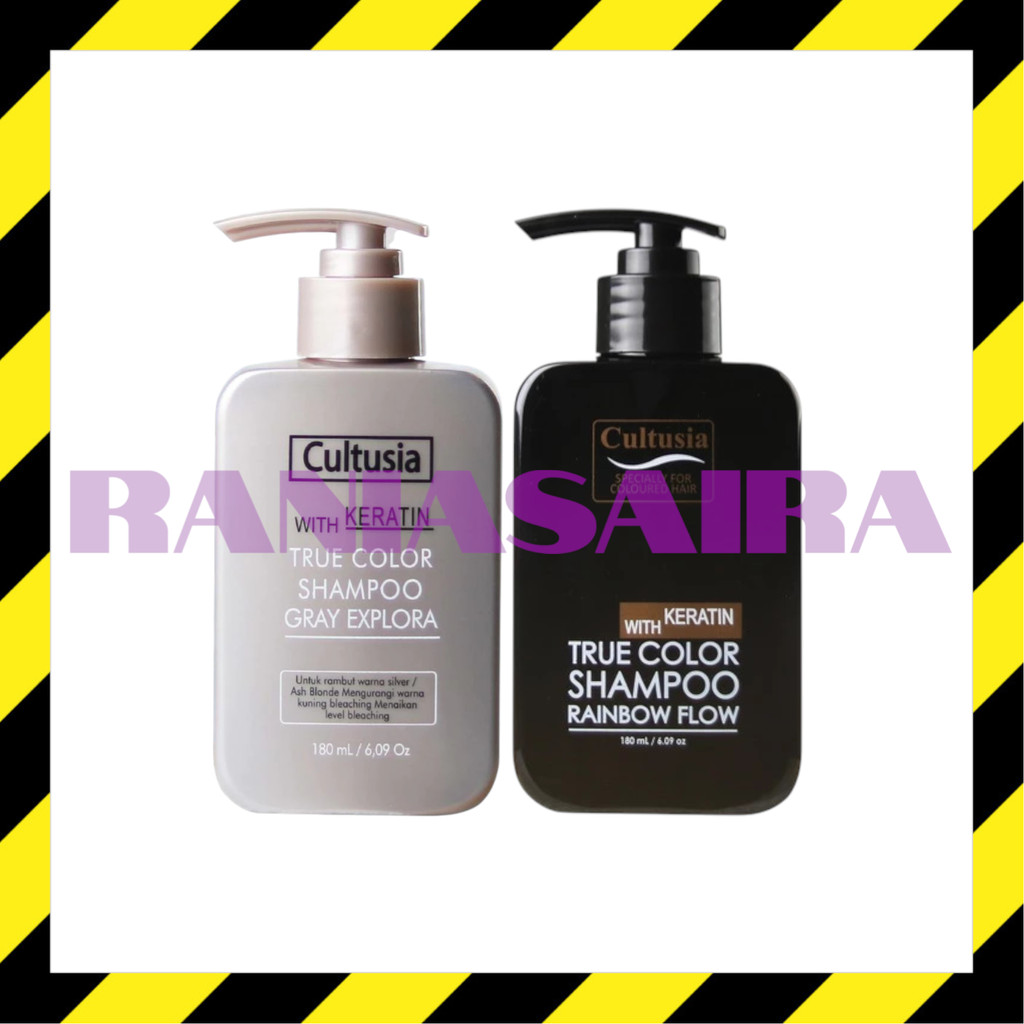 CULTUSIA True Color Shampoo 180ml Grey Explora Rainbow Flow Silver Rambut Warna Bleaching Bye Yellow