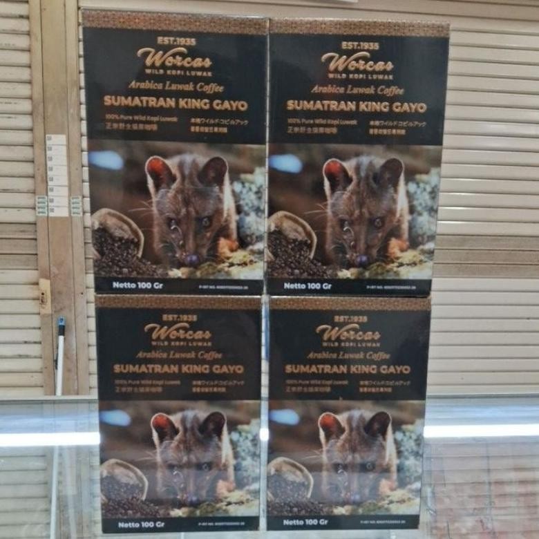

WORCAS 100% PURE WILD LUWAK COFFEE ARABICA & ROBUSTA, KOPI LUWAK LIAR SUMATRAN KING GAYO FREE PAPER BAG WORCAS aSt