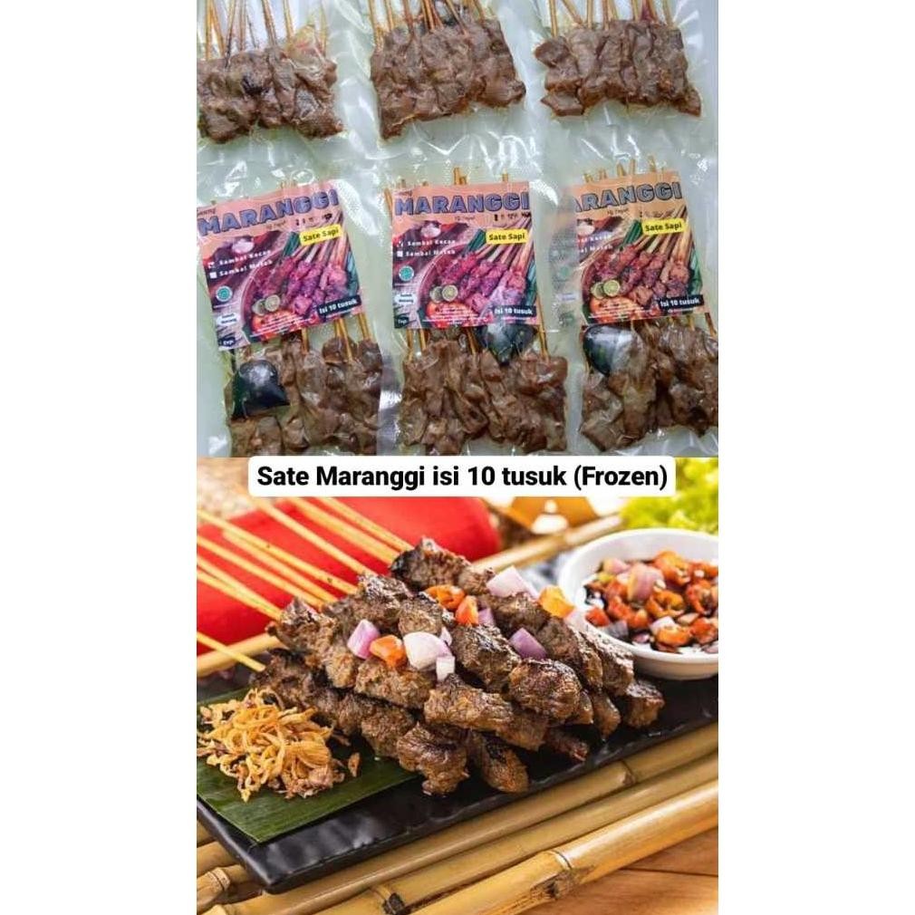 

Sate Maranggi Daging Sapi Isi 10 Tusuk / Sambal Matah Dan Sambal Kecap (Frozen) aSt