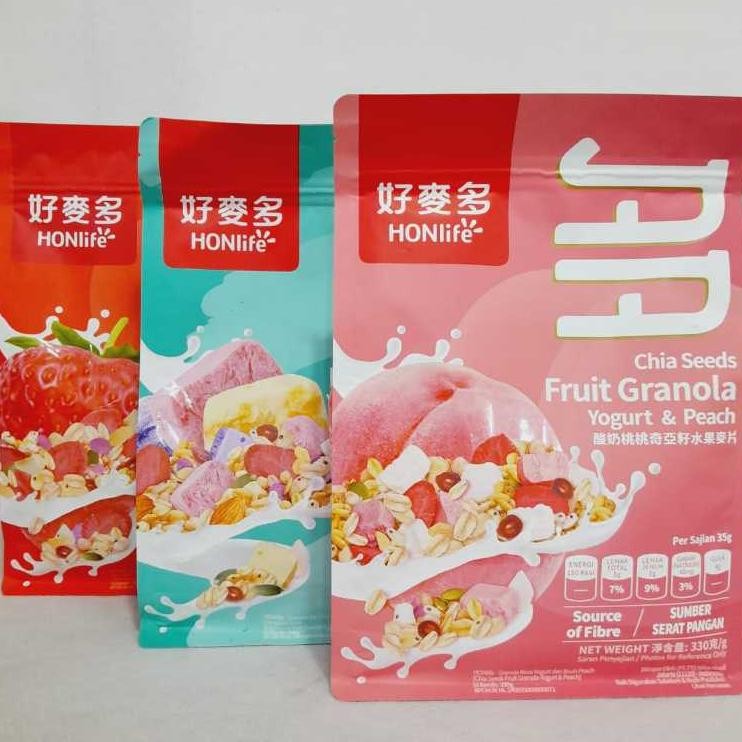 

[HALAL] Honlife Fruit Granola Chia Seeds Yoghurt Assorted 330gr / Cereal Oats aSt