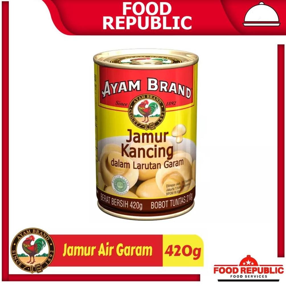 

AYAM BRAND JAMUR KANCING 420 GR KALENG WHOLE MUSHROOMS CAN HALAL aSt