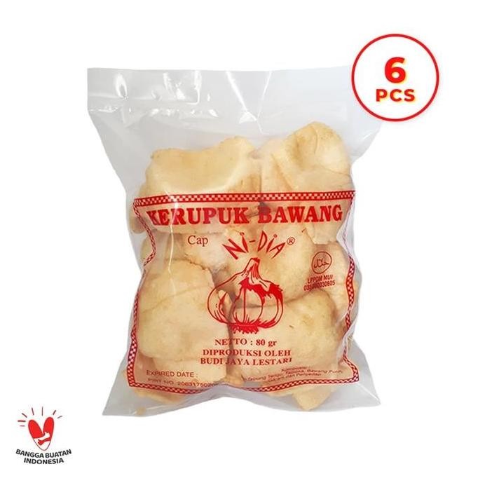 

#Paket Murah 6 Pcs# Kerupuk/Krupuk/Kripik Bawang Nidia 80 Gram