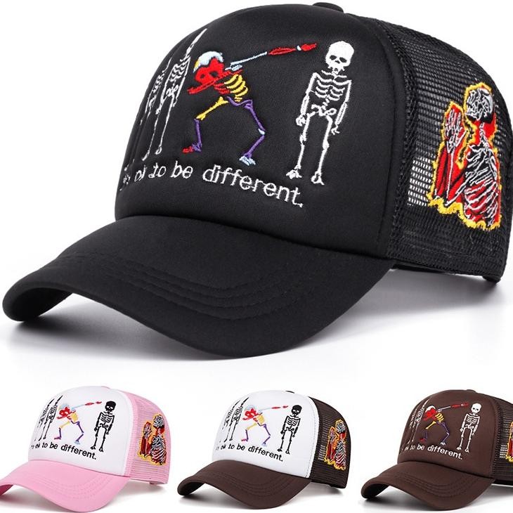 Topi Baseball Gaya Korea Berbagai Warna Kepala Tulang Api Summer Net Topi TruerOutdoor Sport Topi Sn