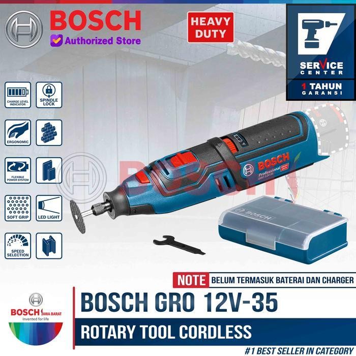 Bosch Rotary Tool Cordless Gro 12V-35 Mesin Gerinda Mini Unit Only 12V Original Dan Terpercaya