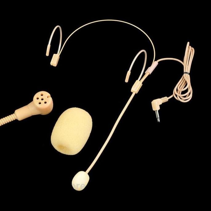 Mic Bando Microphone Clip On Headset Warna Kulit Jack 3,5 Mm Kabel Panjang 1 Meter