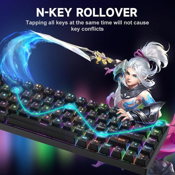 Sale Zifriend Tk68 68% Layout Mechanical Keyboard