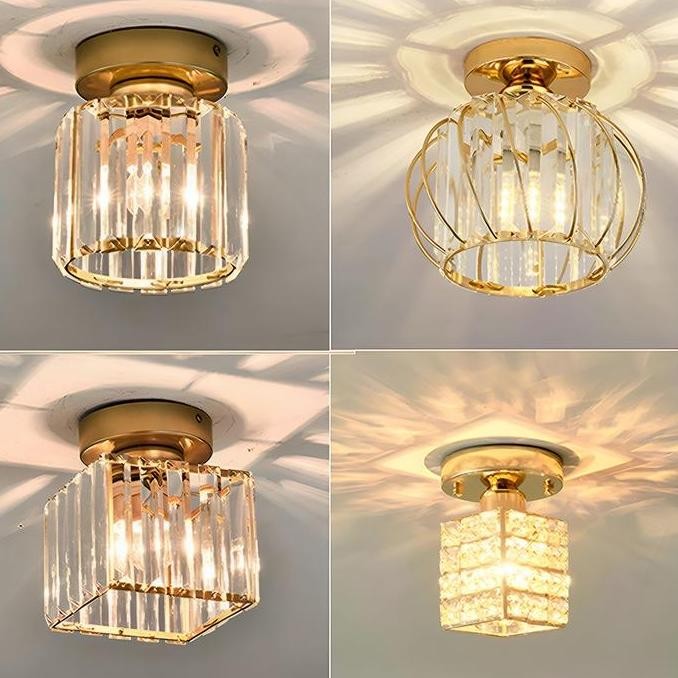 Lampu Plafon Ceiling Kristal Minimalis Dinding Kamar Ruang Tamu Hias Besi Gantung lampu tidur esteti