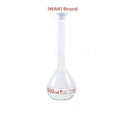 Volumetric Flask 1000 Ml Iwaki / Labu Ukur 1000 Ml Iwaki Original Dan Terpercaya