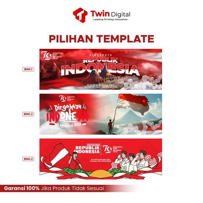 (Allthebest) Cetak Spanduk 17 Agustus 2021 HUT RI 76 - Print Banner 17 Agustus