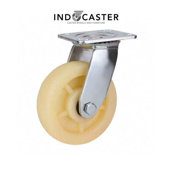 Roda Troli, Roda Gerobak, Roda Nilon Nylon Heavyduty 6 Inch Plat Hidup Original Dan Terpercaya