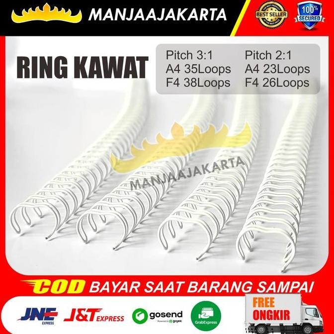 Ring Kawat Jilid Spiral 5/16" Putih A4 Spiral Kawat Pitch 3 : 1 HEMAT