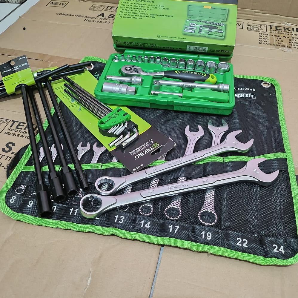 Promo TEKIRO Paket Lengkap Tools Set / Perkakas Bengkel / Alat-Alat Bangkel Lengkap Murah