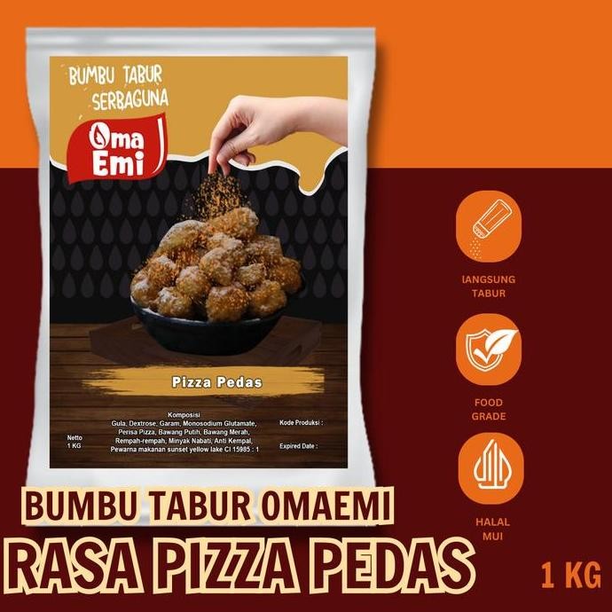 

DISKON! BUMBU TABUR PIZZA PEDAS 1KG FOOD GRADE UNTUK KENTANG & SNACK
