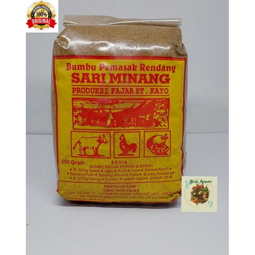 

DISKON! BUMBU PEMASAK RENDANG SARI MINANG 1KG - BUMBU RENDANG ASLI