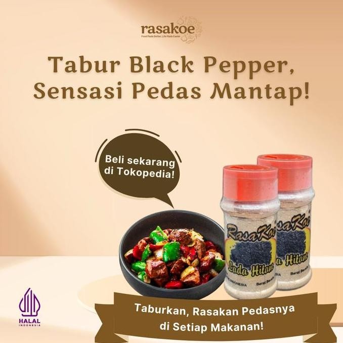 

DISKON! BUMBU TABUR BLACKPEPPER 1KG NON MSG UNTUK SNACK & MASAKAN