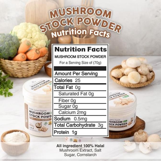 

DISKON! KALDU JAMUR BUBUK ORGANIK NON MSG 100G - PENYEDAP RASA ALAMI VEGAN