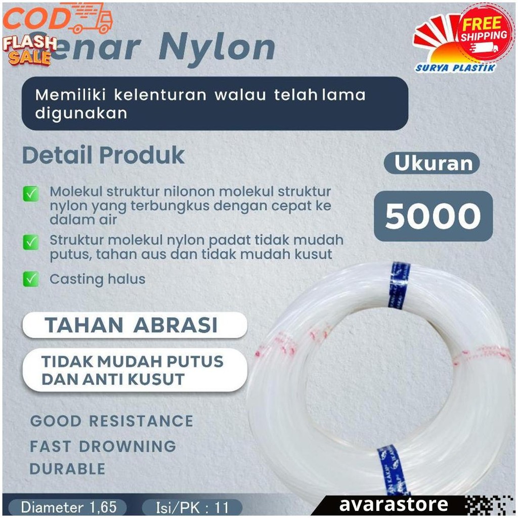 Senar Cap Ikan Kakap  Ukuran 5000 (140)  Per Roll /Tali Senar Pancing / Senar Layangan Cod