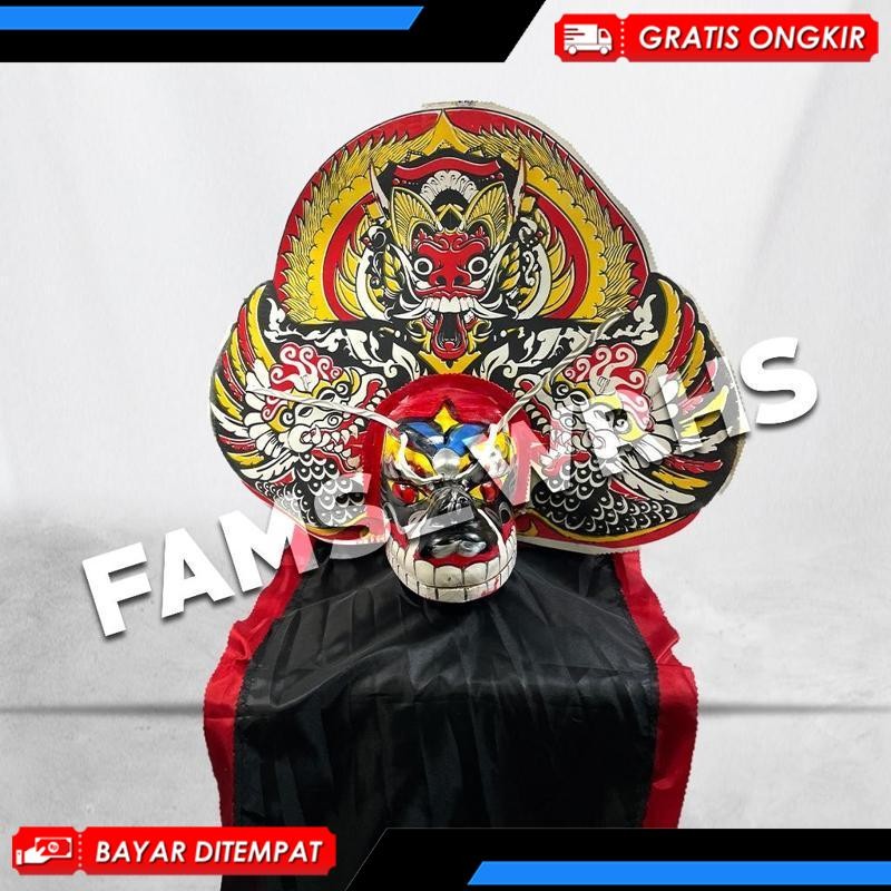 -Termurah- Barongan Anak Kecil Spons Ukuran Jumbo Motif Bali Warna Merah Kuning IF-17