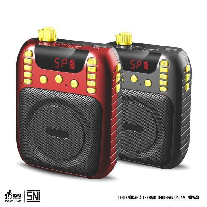 SPEAKER Pinggang MIC FLECO F-K5 MICROPHONE PENGERAS SUARA +RADIO FM