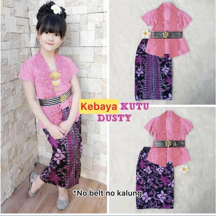 Baju Kebaya Anak Perempuan Pakaian Adat Tradisional Bali Jawa Set AS