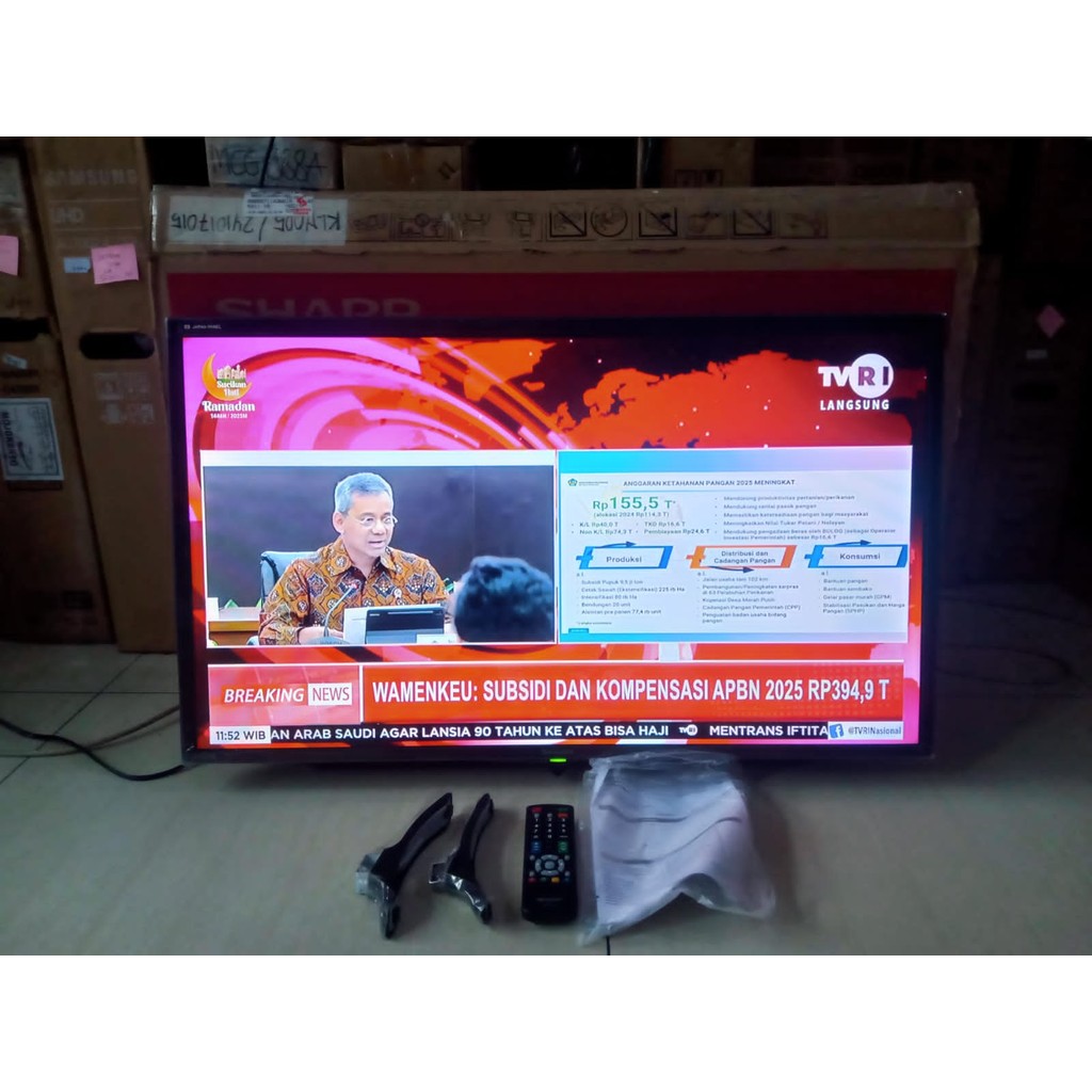 [+Fpacking kayu] Led Sharp 32 Inch Digital TV Kondisi bekas masih segel seperti baru 4559f