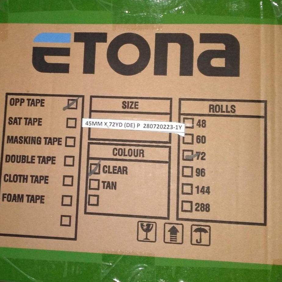 

1 Karton Lakban Etona 2 Inch 72 Yard Bening Coklat