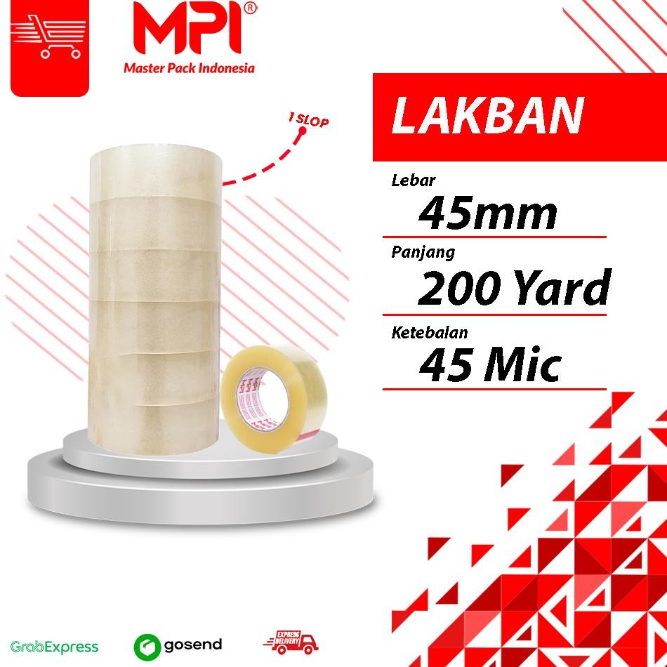 

1 Slop 6Pcs Lakban Bening Lakban Coklat 45Mm X 200 Yard Mastar Pa Indonesia