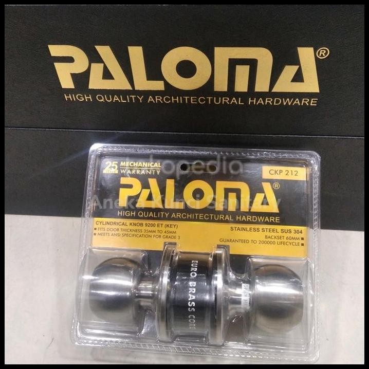 KUNCI BULAT KAMAR MANDI CYLINDRICAL PALOMA CKP 212 SUS 304 KUNCI 3PCS