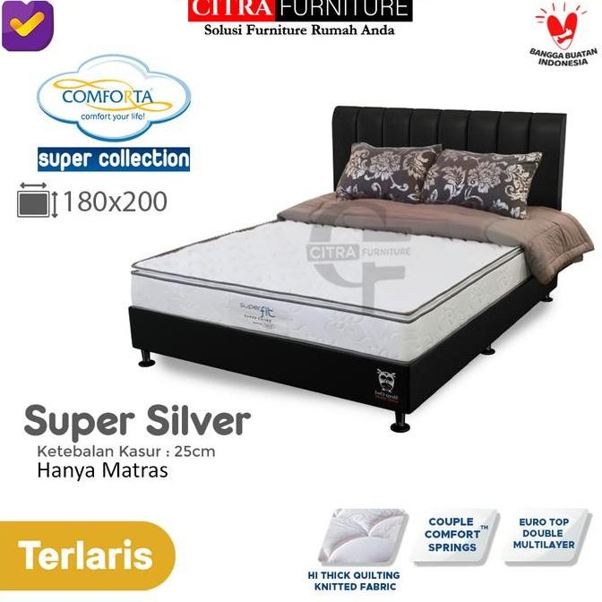 Comforta Spring Bed Super Fit Silver 180X200 - Hanya Matras Springbed