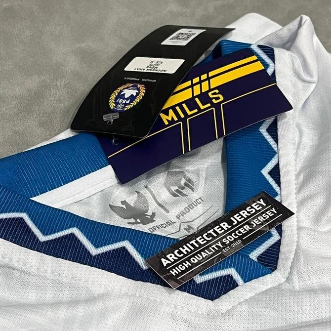 TERMURAH - [2023] Jersey Baju Bola Timnas Tim Nasional Indonesia Away 2023 Mills White Putih Biru Hi