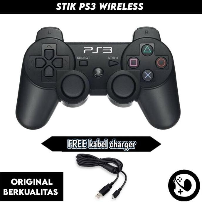 Produk Baru Stik Controller PS3 Hitam Wireless Original Playstation 3 Accessories