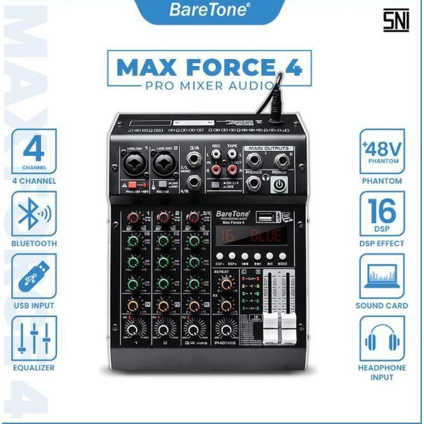 Audio Mixer Baretone Max Force-4/BARETONE MAX FORCE 4/mixer audio baretone maxforce4 Original