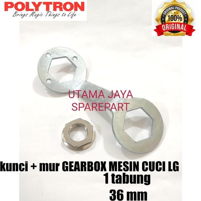 kunci GEARBOX + mur GEARBOX MASIN CUCI POLYTRON 1 tabung / TOP loading ASLI