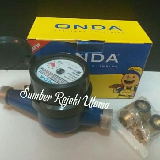 Water Meter Onda 1/2" Inch Flow Meter / Water Meter Brass Onda. Terbaik