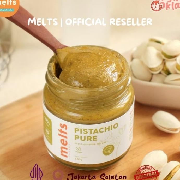 

Melts Pistachio Pure Selai Paste Kacang Untuk Topping Roti Bakery Gluten Free Plant Based Vegan Nagihcoklat