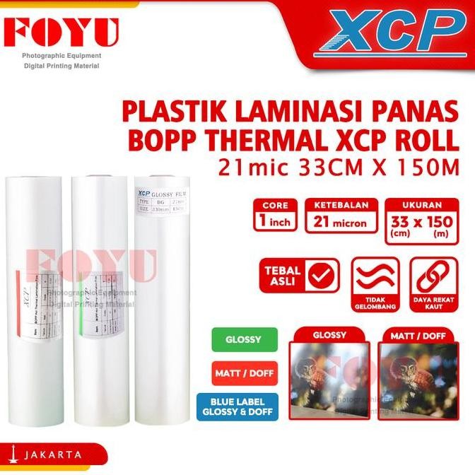 

TERMURAH - Plastik Laminasi Panas BOPP Thermal XCP Roll 21 mic 33CM x 150M