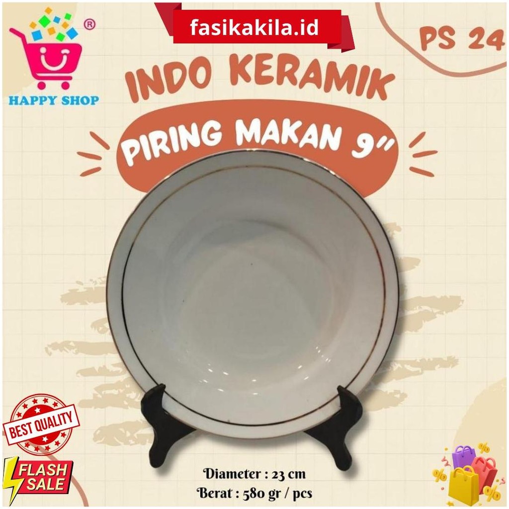 Indo Keramik Piring Makan 9 / Piring Makan Indo Keramik 23 Cm Original Produk