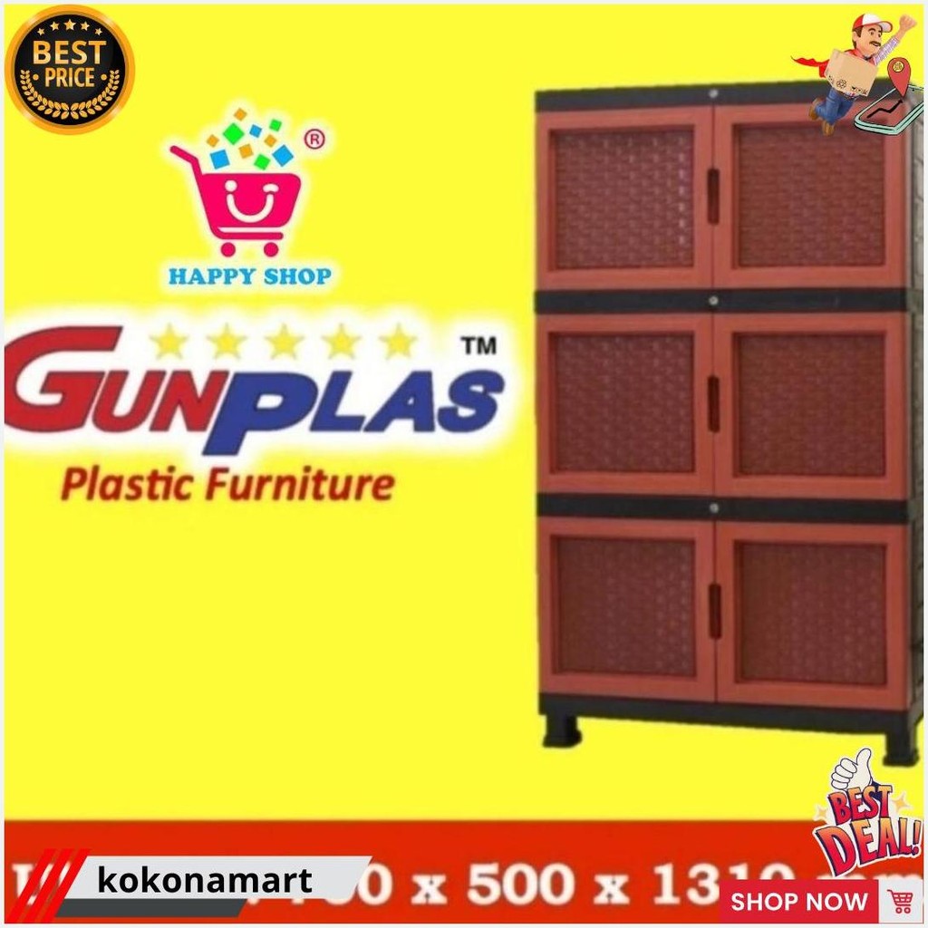 Instant  Gunplas Lemari Plastik Jumbo  Susun 3 & 4 + Kunci Cod